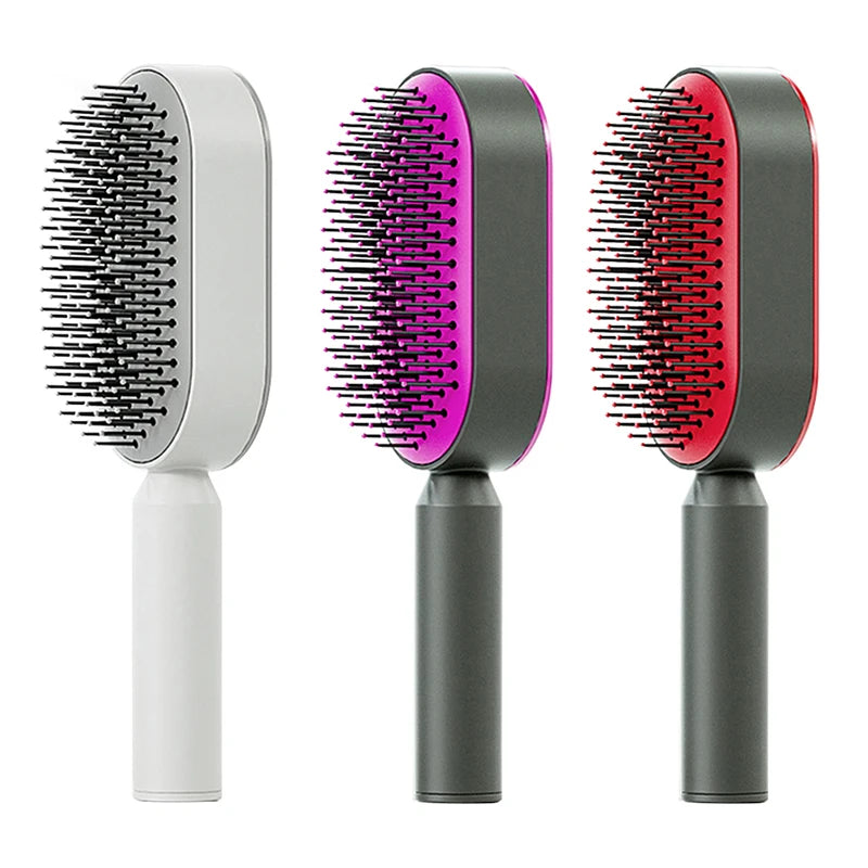 3D Air Cushion Massager Brush,Self Cleaning Airbag Massage Comb Hairbrush,Anti-Static Scalp Paddle Detangling Brush