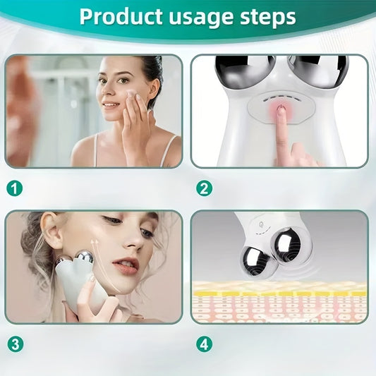 [3 Level Facial Massager Device] 3 Level Adjustment Facial Massager Device, USB Rechargeable, For Tightening And Smoothing Skin, Portable Electric Facial Massage Tool